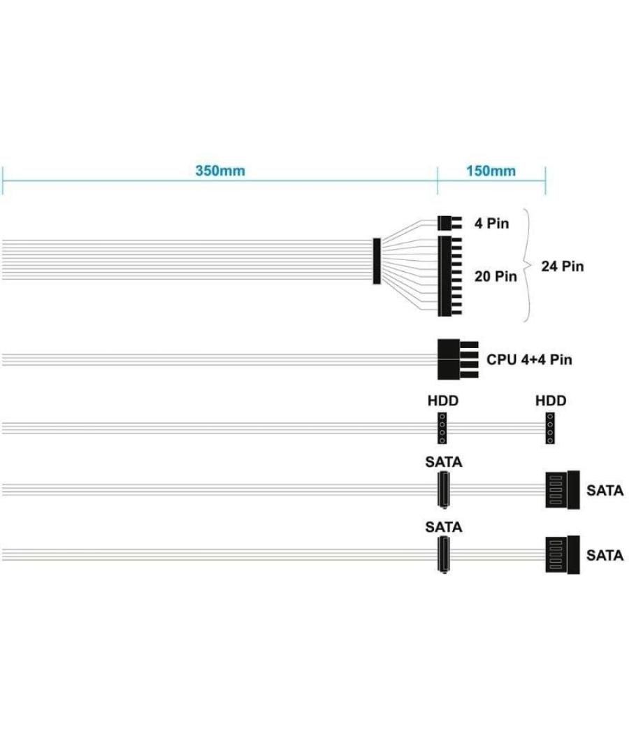 Fuente de alimentación aisens aspc-500atx-seo/ 500w/ ventilador 12cm
