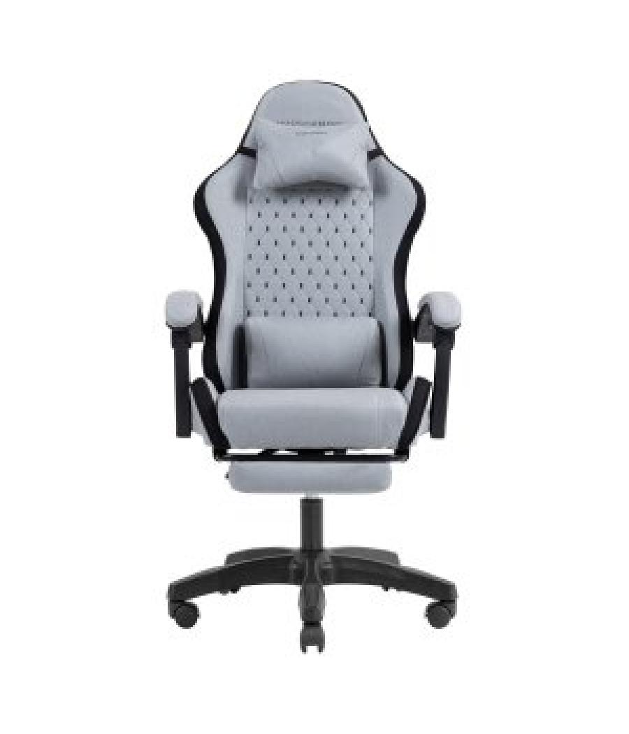 Silla gamer mars gaming mgcxfsb fabric reclinable reposapies extensible diseño textil negro plata