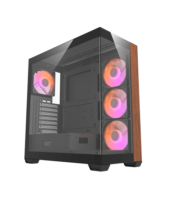 Caja semitorre atx ds900 rgb negro/madera darkflash