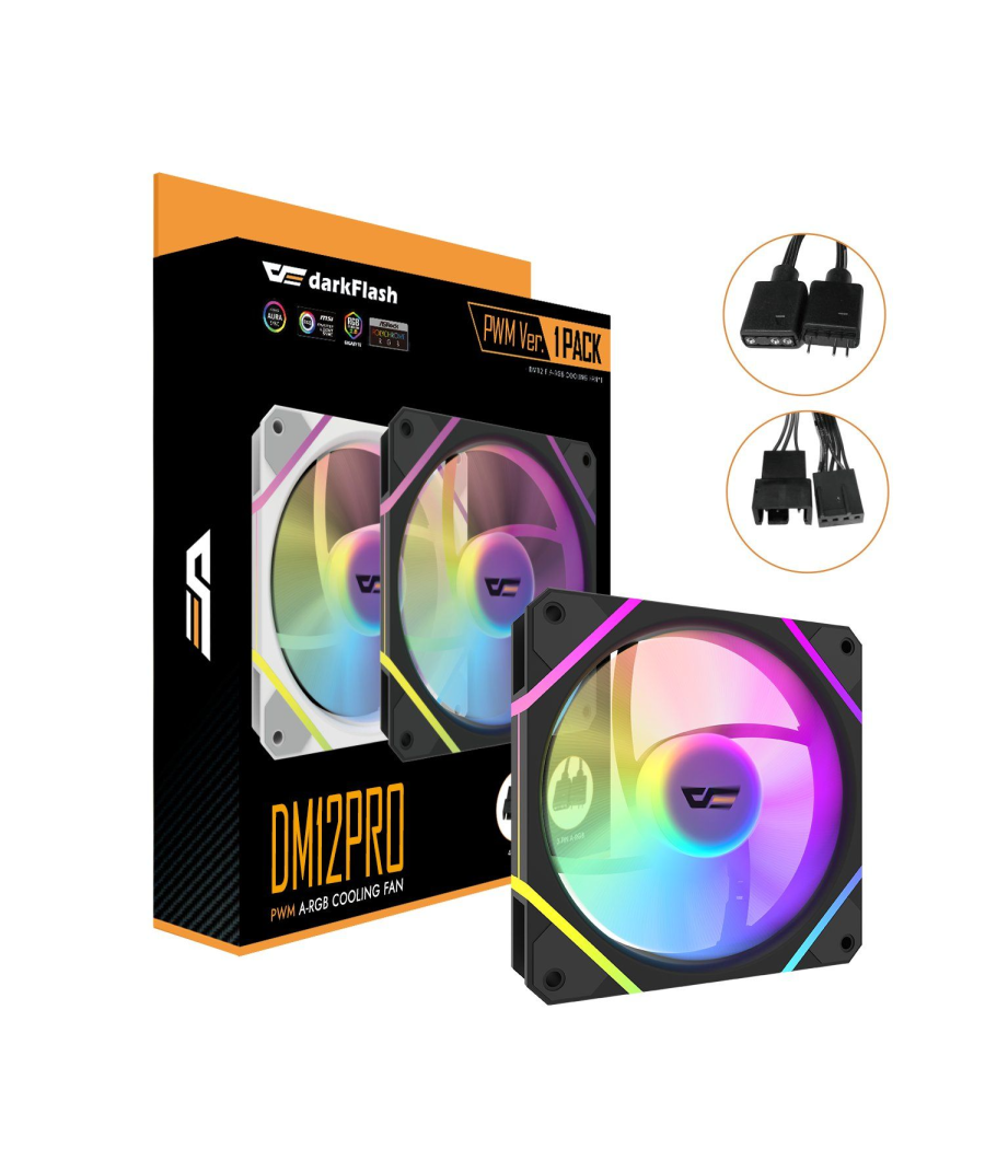 Ventilador auxiliar dm-12 120 pro a-rgb negro darkflash
