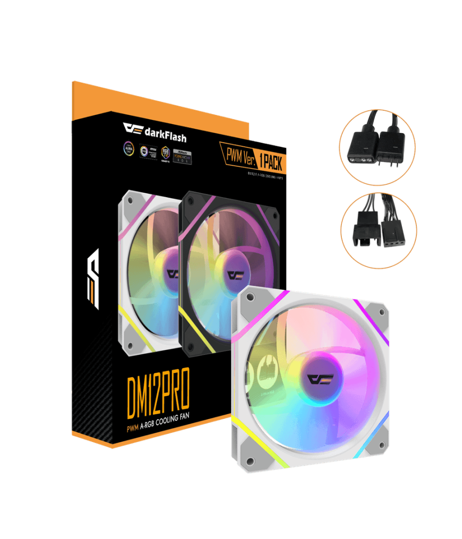Ventilador auxiliar dm-12 120 pro a-rgb blanco darkflash