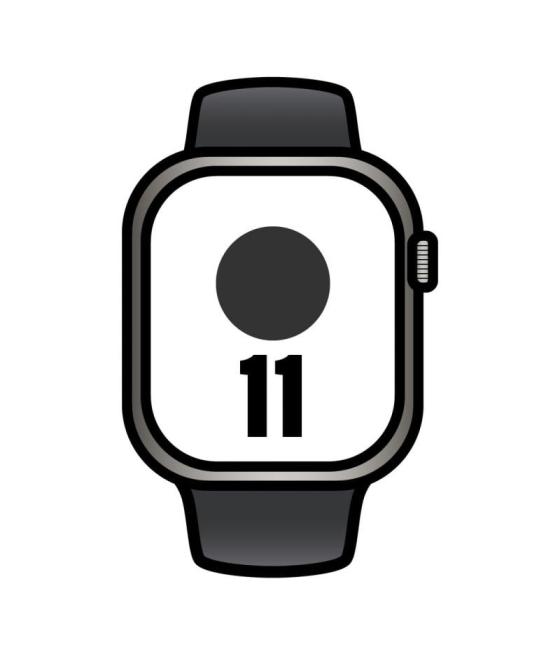Apple watch series 11/ gps/ cellular/ 42mm/ titanio natural/ correa deportiva negra (s/m)