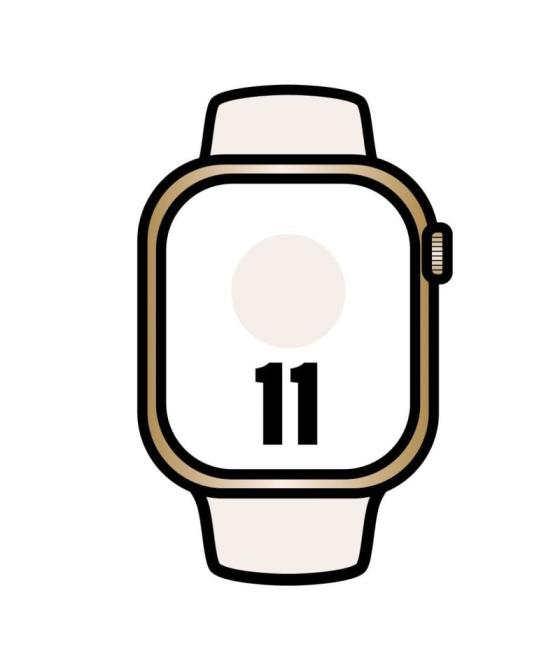 Apple watch series 11/ gps/ cellular/ 42mm/ titanio dorado/ correa deportiva rosa rubor (m/l)
