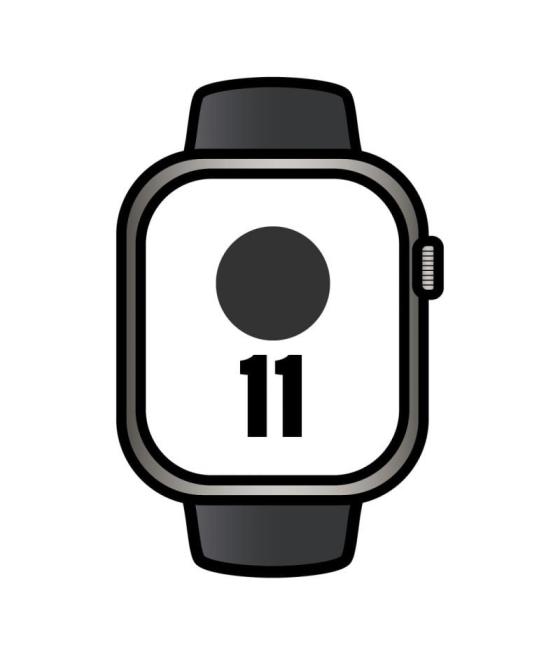 Apple watch series 11/ gps/ cellular/ 46mm/ titanio negro pizarra/ correa deportiva negra s/m