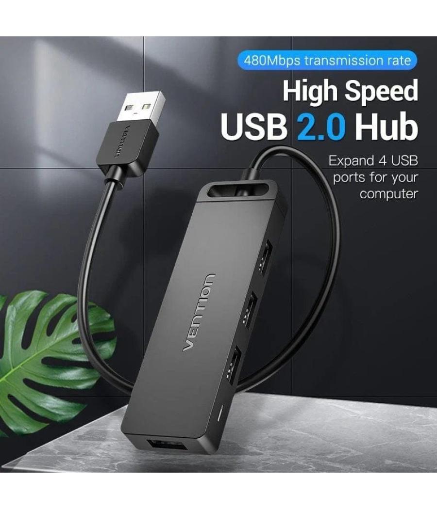 Hub usb 2.0 vention chmhb/ 4xusb/ 1xmicrousb pd
