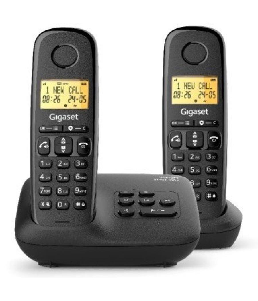 Teléfono inalámbrico gigaset basic 100/ pack duo/ negro