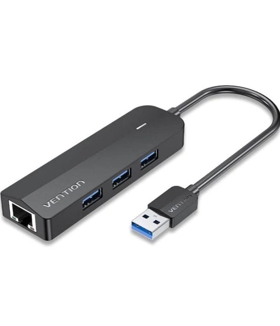 Hub usb 3.0 vention chnbb/ rj45/ 3xusb/ 1xmicrousb pd