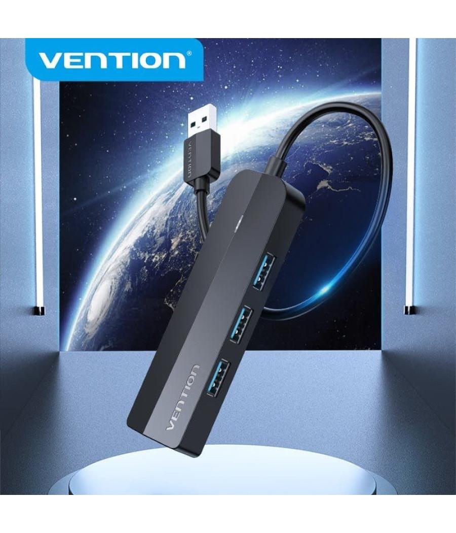 Hub usb 3.0 vention chnbb/ rj45/ 3xusb/ 1xmicrousb pd