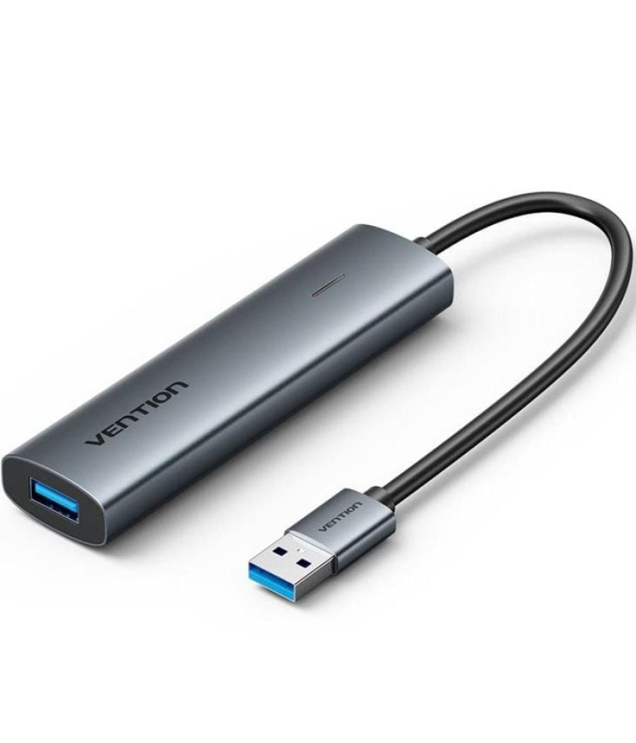 Hub usb 3.0 vention tgxhb/ 1xusb tipo-c/ 3xusb/ 1xusb tipo-c pd/ gris