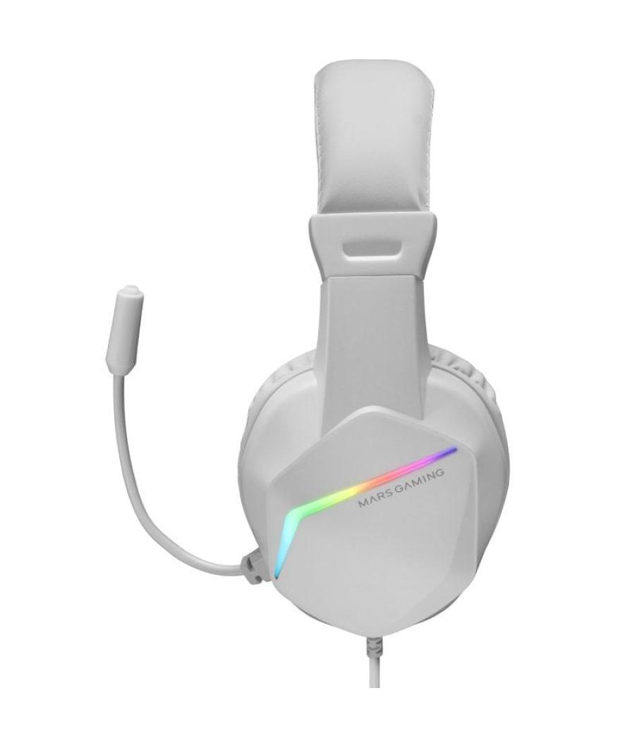 Auriculares gaming con micrófono mars gaming mh122/ jack 3.5/ blancos