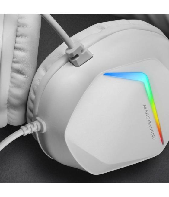 Auriculares gaming con micrófono mars gaming mh122/ jack 3.5/ blancos