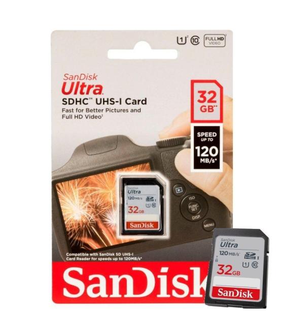 Tarjeta de memoria sandisk ultra 32gb sd hc uhs-i - sdxc/ clase 10/ 120mbs
