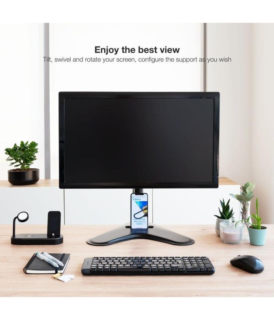 Soporte de mesa orientable/ inclinable tooq db1701tn-b para tv y portátil de 17-32'