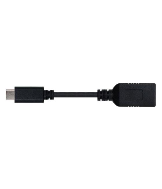 Cable usb 3.1 nanocable 10.01.4201/ usb tipo-c macho - usb hembra/ 15cm/ negro