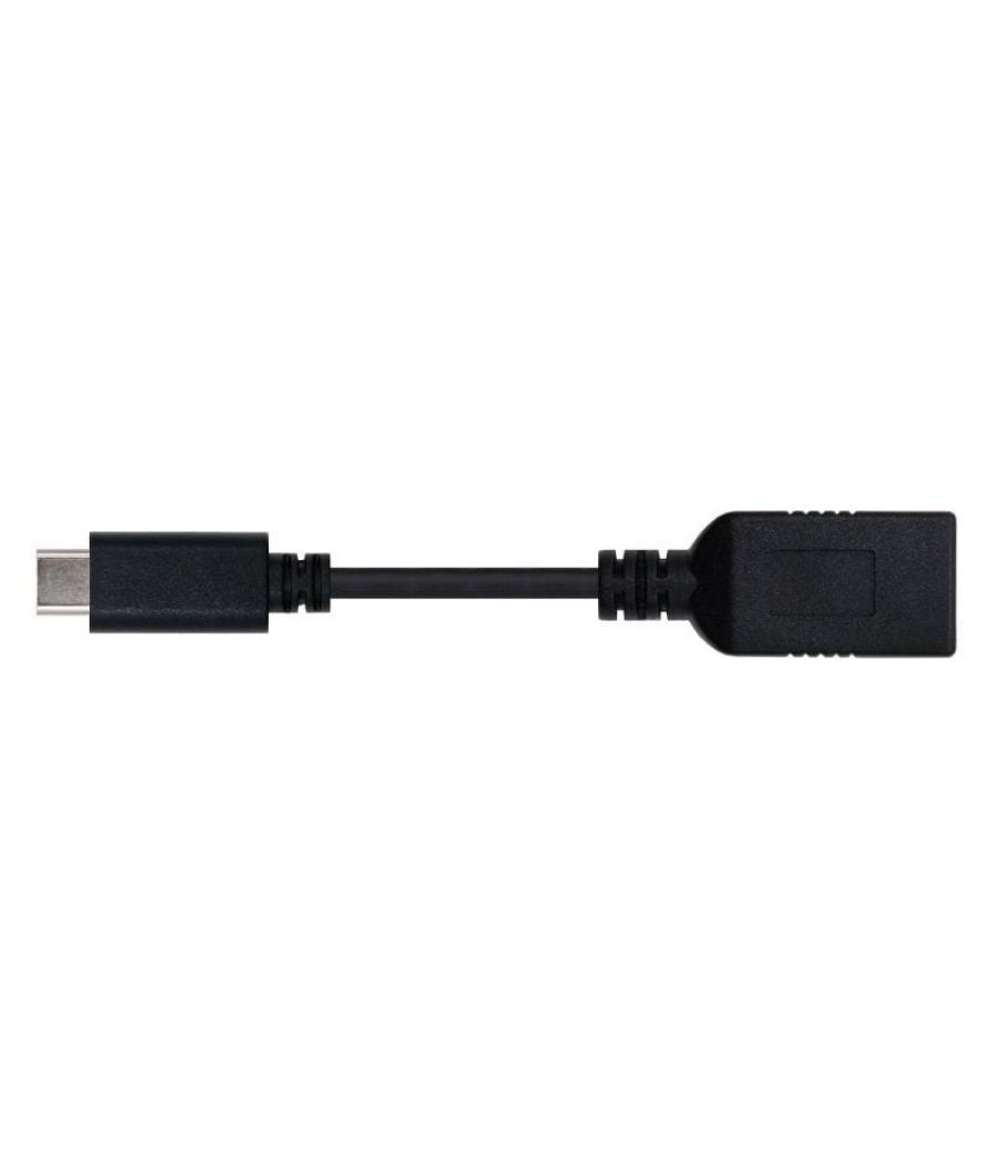 Cable usb 3.1 nanocable 10.01.4201/ usb tipo-c macho - usb hembra/ 15cm/ negro
