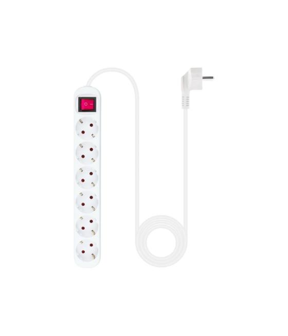 Regleta protectora 6 tomas con interruptor blanco nanocable