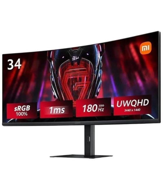 Monitor gaming curvo xiaomi curved gaming monitor g34wqi 34'/ wqhd/ 1ms/ 180hz/ negro