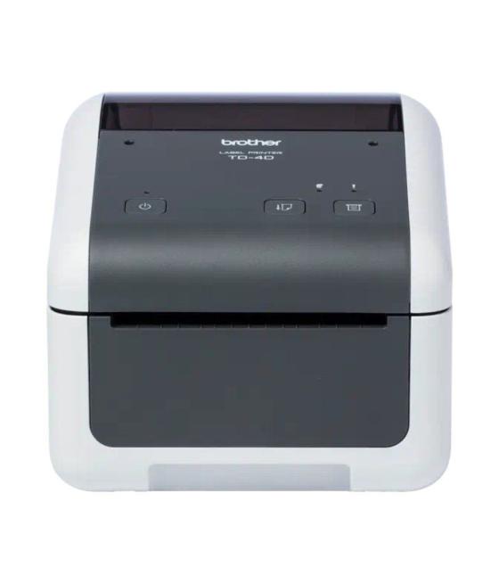 Impresora de etiquetas y tickets brother td-4210d/ térmica directa/ ancho etiqueta 118mm/ usb-rs-232c/ blanca y negra