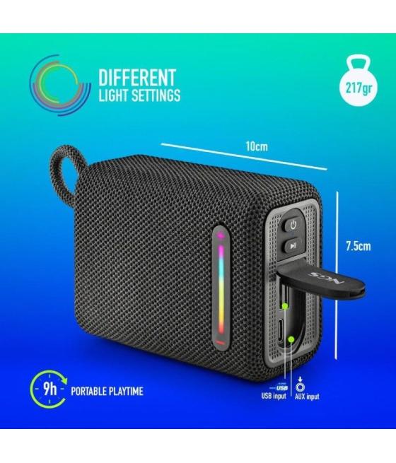 Altavoz con bluetooth ngs roller furia 1/ 15w/ 2.0/ azul