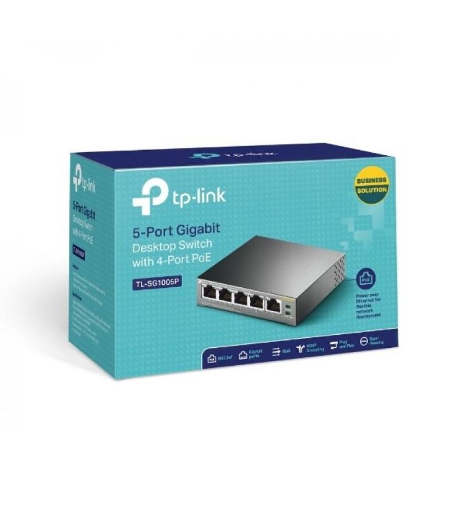 Switch tp-link tl-sg1005p 5 puertos/ rj-45 10/100/1000 poe