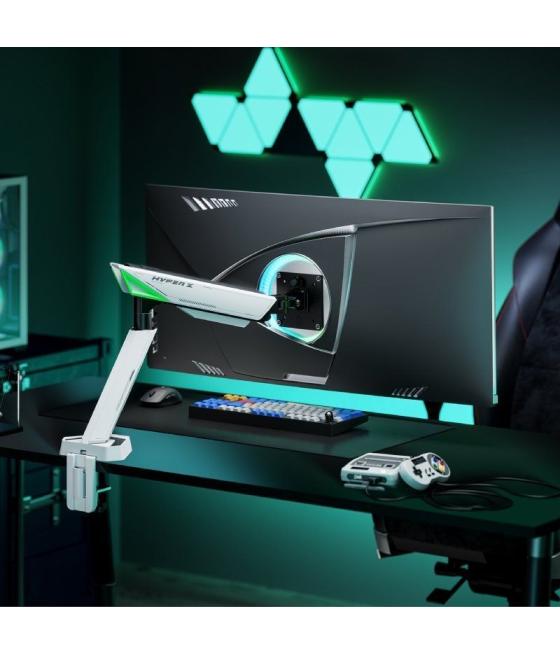 Soporte de mesa gaming con contrapeso para monitor aisens dt49tsr-343/ giratorio/ inclinable/ hasta 16kg