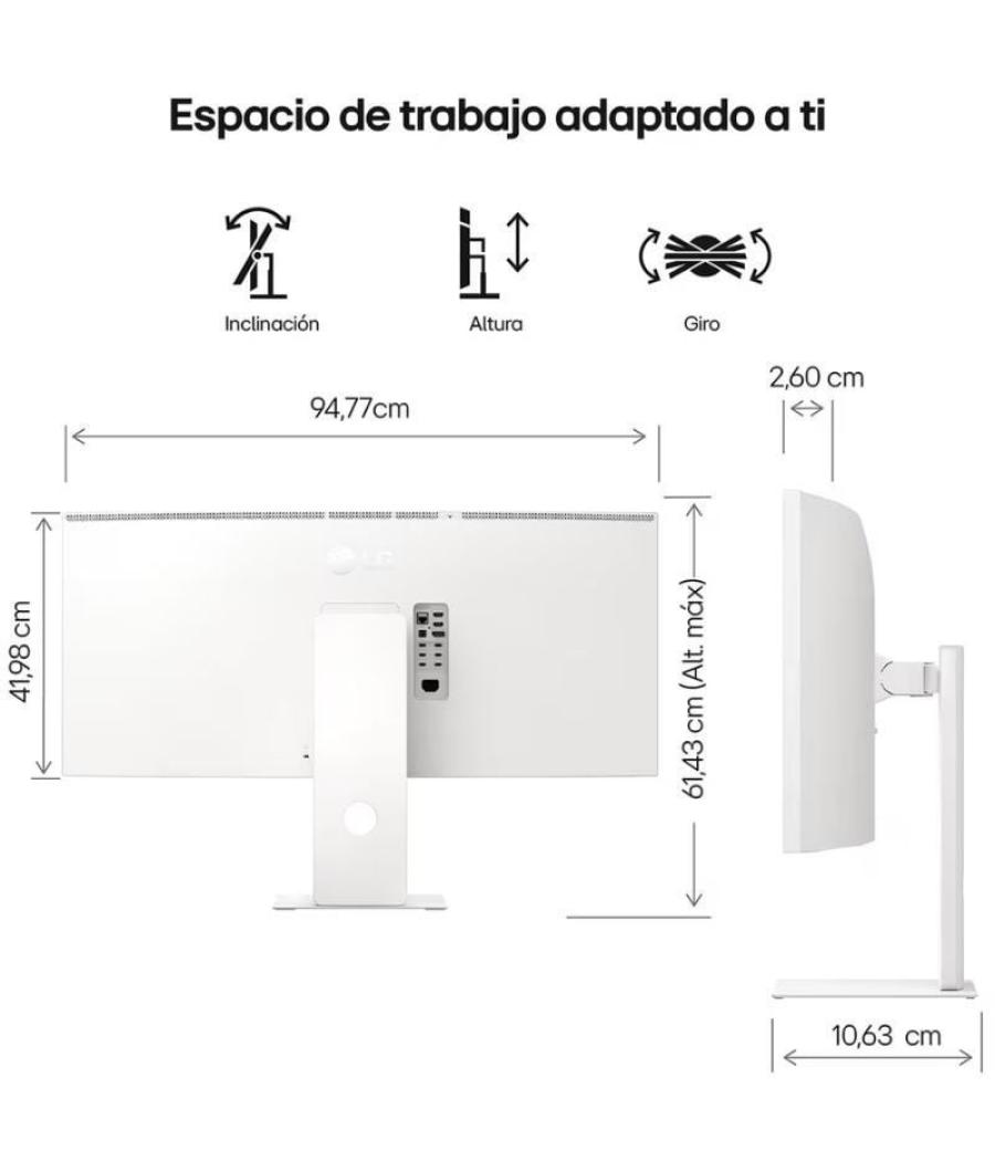Monitor gaming ultraparonámico curvo lg ultragear 40u990a-w 40'/ 5k2k/ multimedia/ 1ms/ 120hz/ ips/ regulable en altura/ blanco