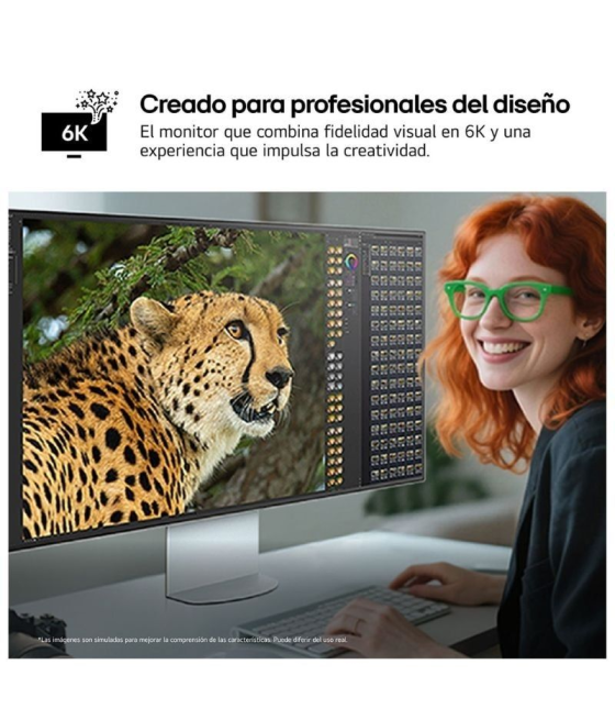 Monitor profesional lg ultrafine 32u990a-s 31.47'/ 6k/ multimedia/ regulable en altura/ plata y azul