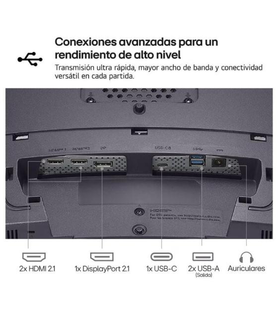 Monitor gaming curvo lg ultrafine 45gx950a-b 45'/ 5k2k/ 0.03ms/ 330hz/ oled/ multimedia/ regulable en altura/ negro