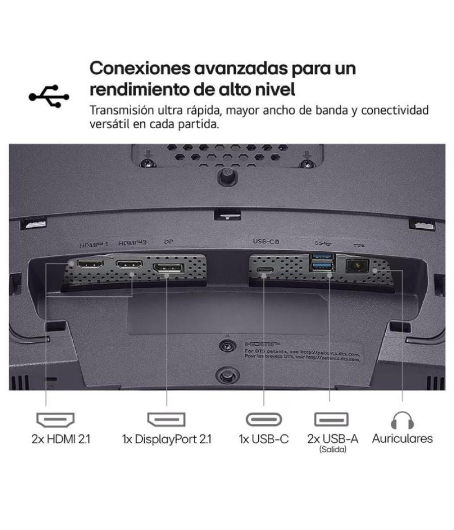 Monitor gaming curvo lg ultrafine 45gx950a-b 45'/ 5k2k/ 0.03ms/ 330hz/ oled/ multimedia/ regulable en altura/ negro