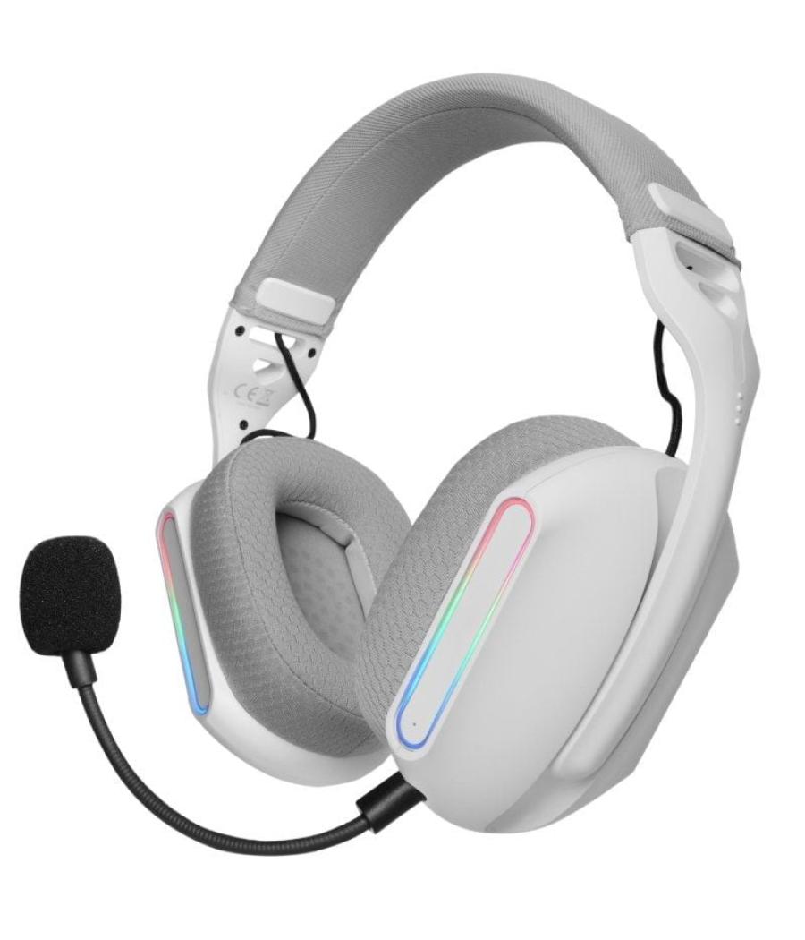 Auriculares gaming inalámbricos con micrófono mars gaming mhwpro/ jack 3.5/ bluetooth/ blancos