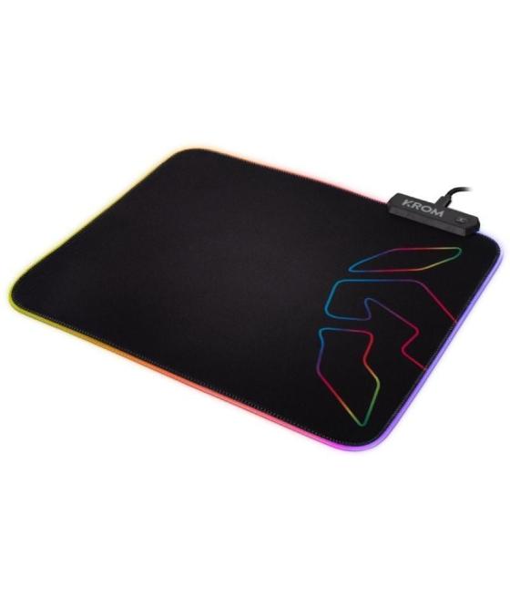 Alfombrilla krom knout rgb con iluminación led/ 320 x 270 x 3 mm