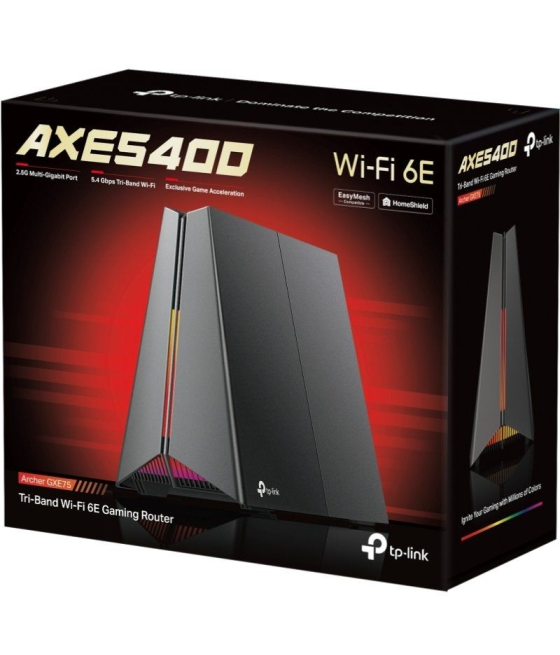 Router gaming inalámbrico tp-link archer gxe75 axe5400/ wifi 6e/ 5400 mbps/ 2.4ghz 5ghz 6ghz/ 4 antenas/ wifi 802.11ax/ac/n/a/ -