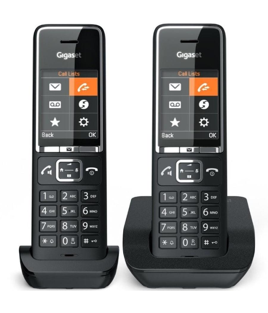 Teléfono inalámbrico gigaset comfort 550/ pack duo/ negro