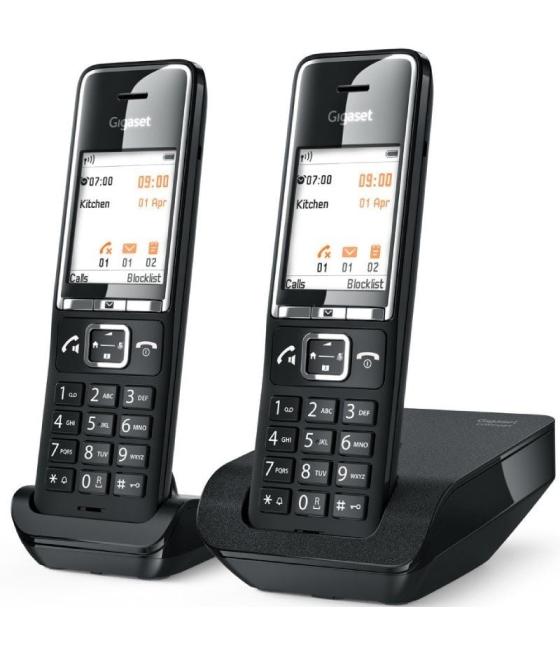 Teléfono inalámbrico gigaset comfort 550/ pack duo/ negro