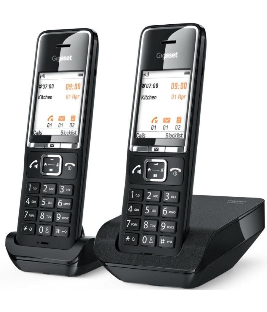 Teléfono inalámbrico gigaset comfort 550/ pack duo/ negro