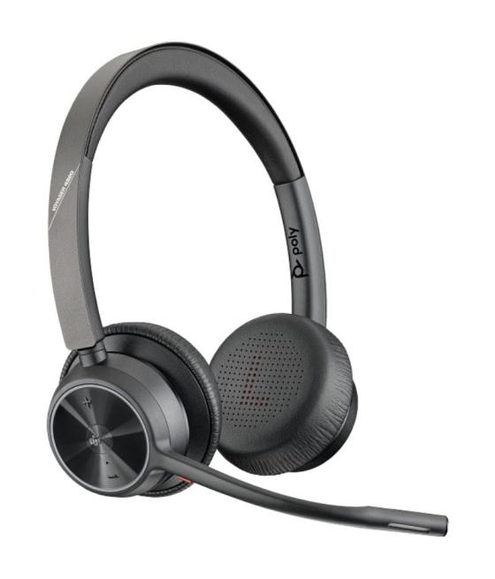 Auriculares inalámbricos poly voyager 4320 para microsoft teams + adaptador bt700/ con micrófono/ bluetooth/ negros