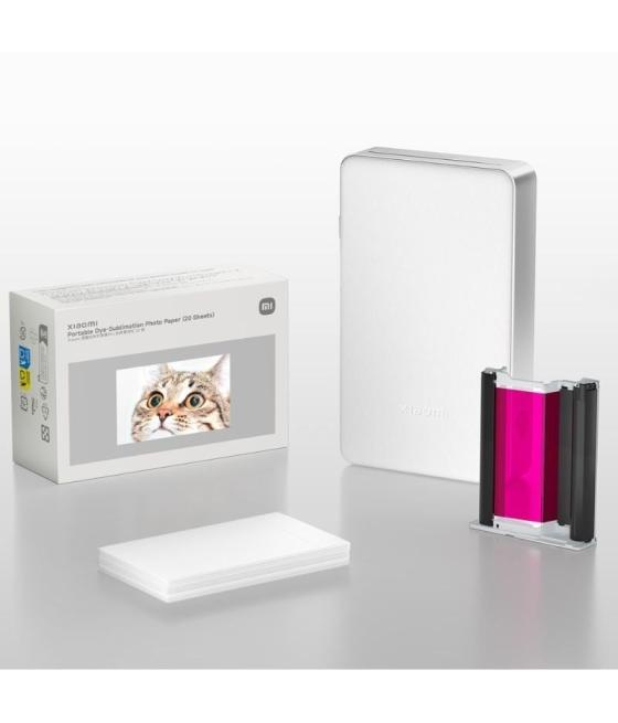 Papel fotográfico para sublimación xiaomi portable dye-sublimation photo paper/ 5 x 7.6cm/ 20 hojas