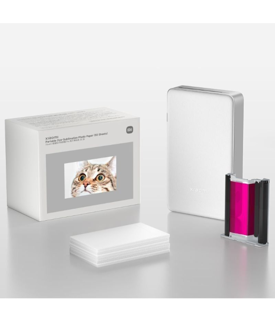 Papel fotográfico para sublimación xiaomi portable dye-sublimation photo paper/ 5 x 7.6cm/ 50 hojas