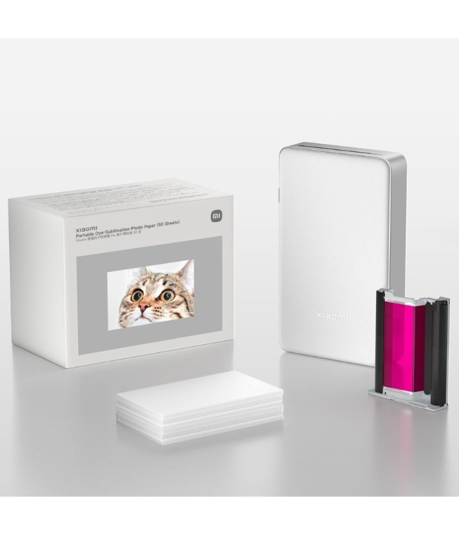 Papel fotográfico para sublimación xiaomi portable dye-sublimation photo paper/ 5 x 7.6cm/ 50 hojas