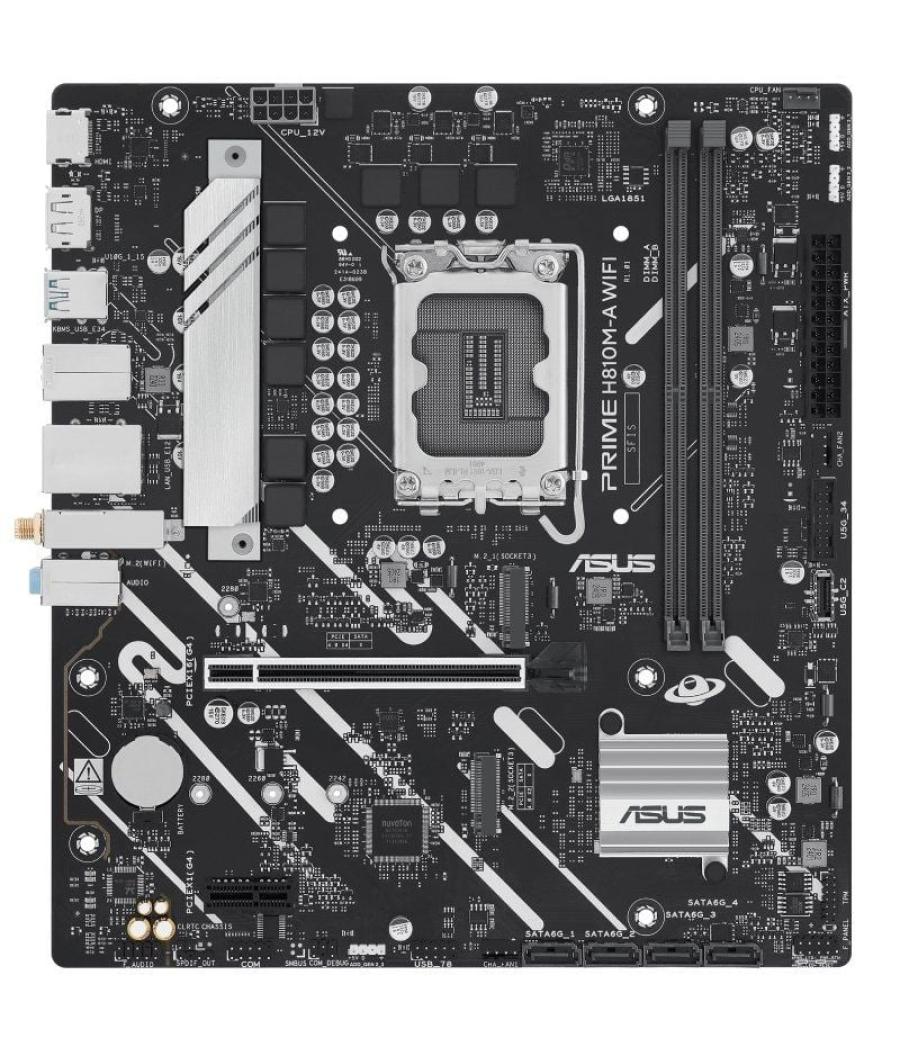 Placa base asus prime h810m-a wifi socket 1851/ ddr5/ pcie 4.0/ micro atx
