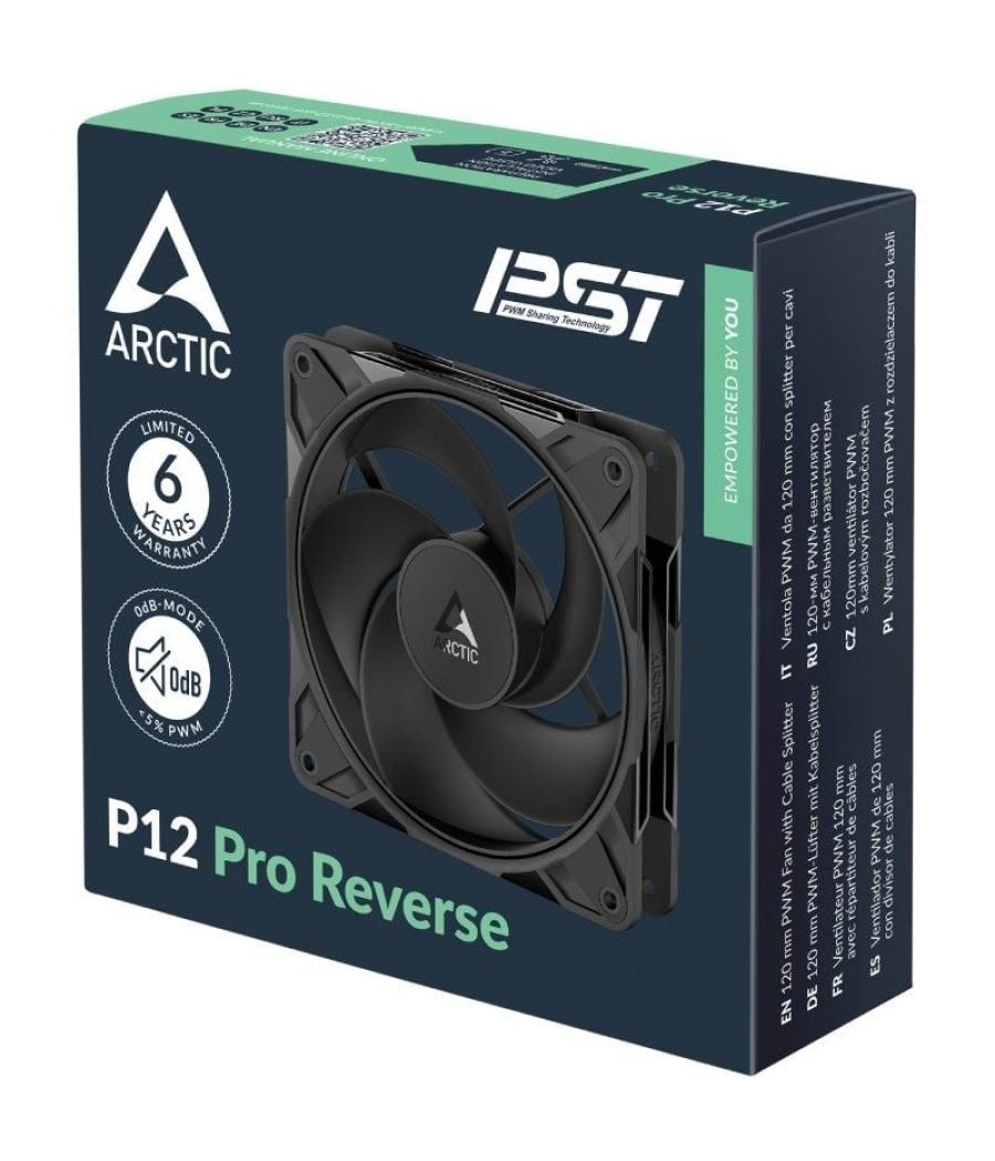 Ventilador arctic p12 pro reverse/ 12cm/ negro