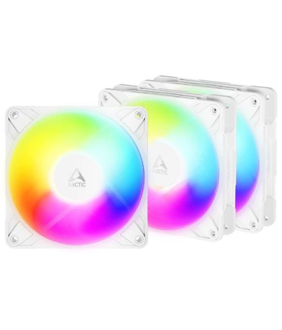 Pack de 3 ventilador arctic p12 pro reverse a-rgb/ 12cm/ blanco