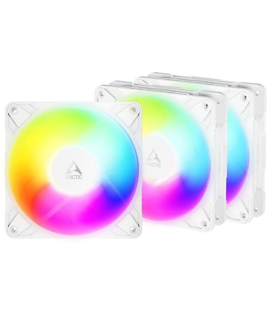 Pack de 3 ventilador arctic p12 pro reverse a-rgb/ 12cm/ blanco