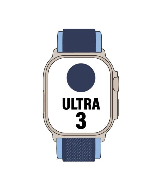 Apple watch ultra 3/ gps/ cellular/ 49mm/ caja de titanio natural/ correa loop trail azul/azul brillante m/l