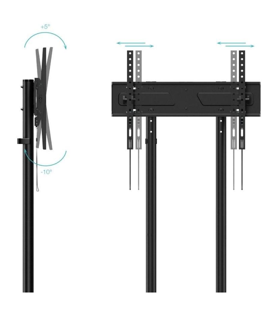 Soporte de suelo inclinable con ruedas tooq kefrén fs1150m-b para tv de 37-70'/ hasta 70kg