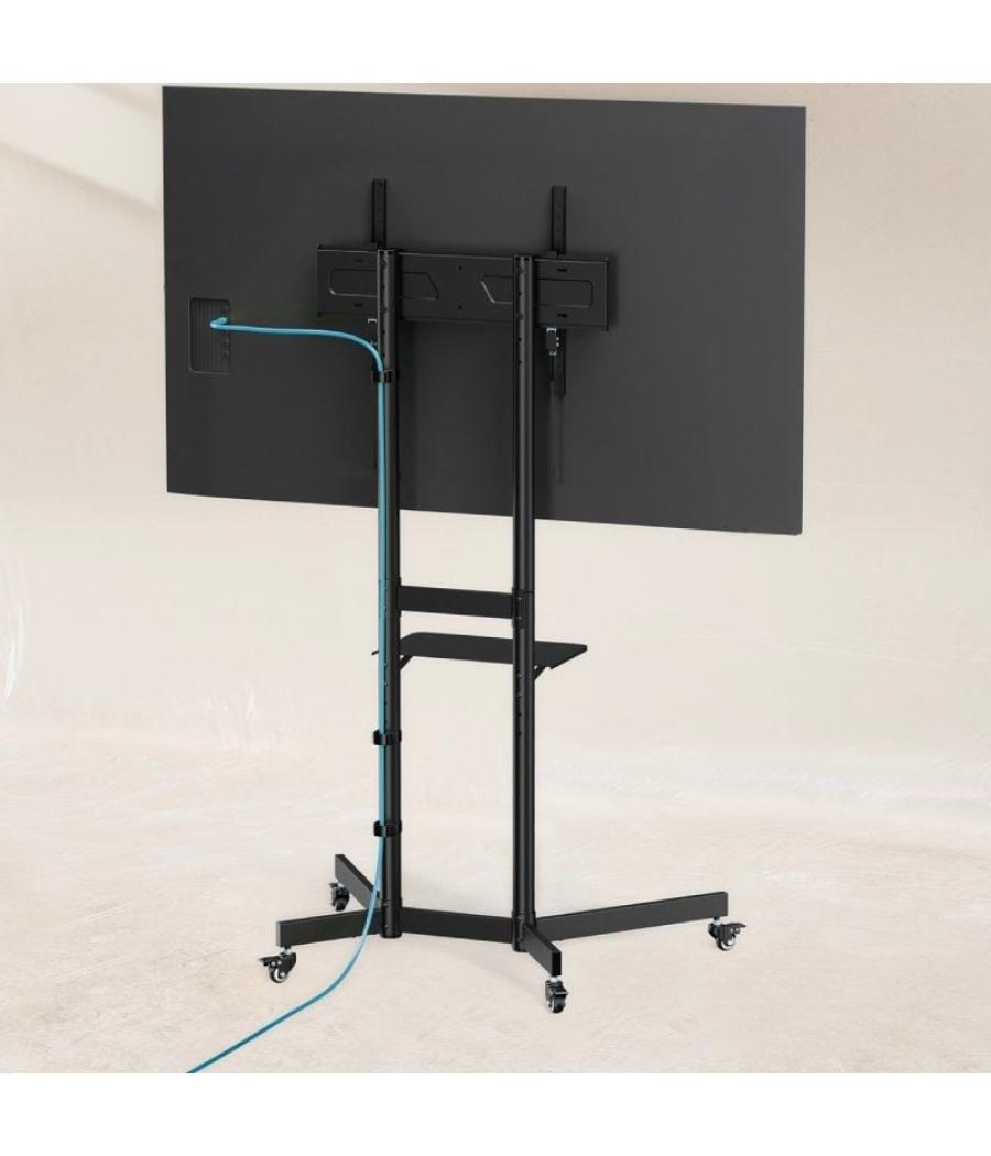 Soporte de suelo inclinable con ruedas tooq kefrén fs1150m-b para tv de 37-70'/ hasta 70kg