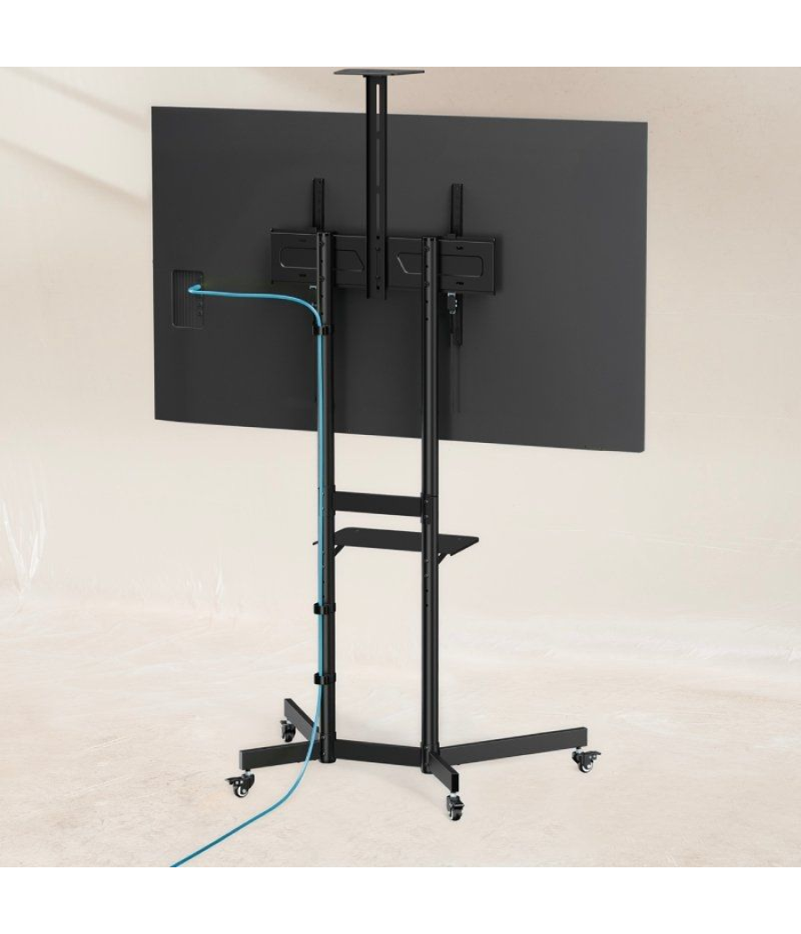 Soporte de suelo inclinable con ruedas tooq nefertiti fs1151m-b para tv de 37-70'/ hasta 70kg