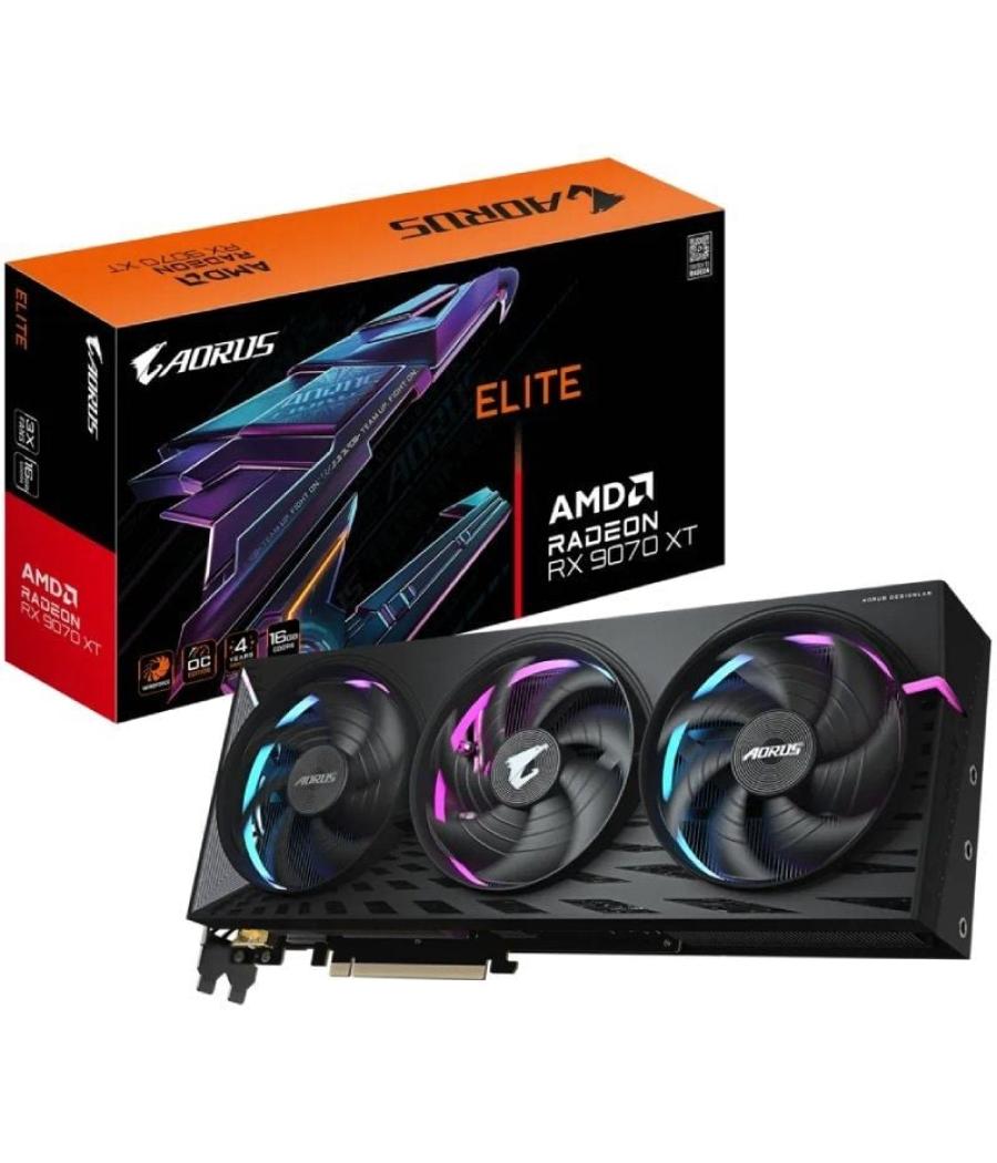 Tarjeta gráfica gigabyte aorus radeon rx 9070 xt elite/ 16gb gddr6