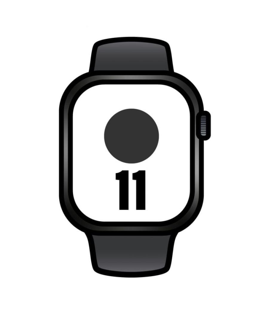 Apple watch series 11/ gps/ 42mm/ negro azabache/ correa deportiva negra (s/m)