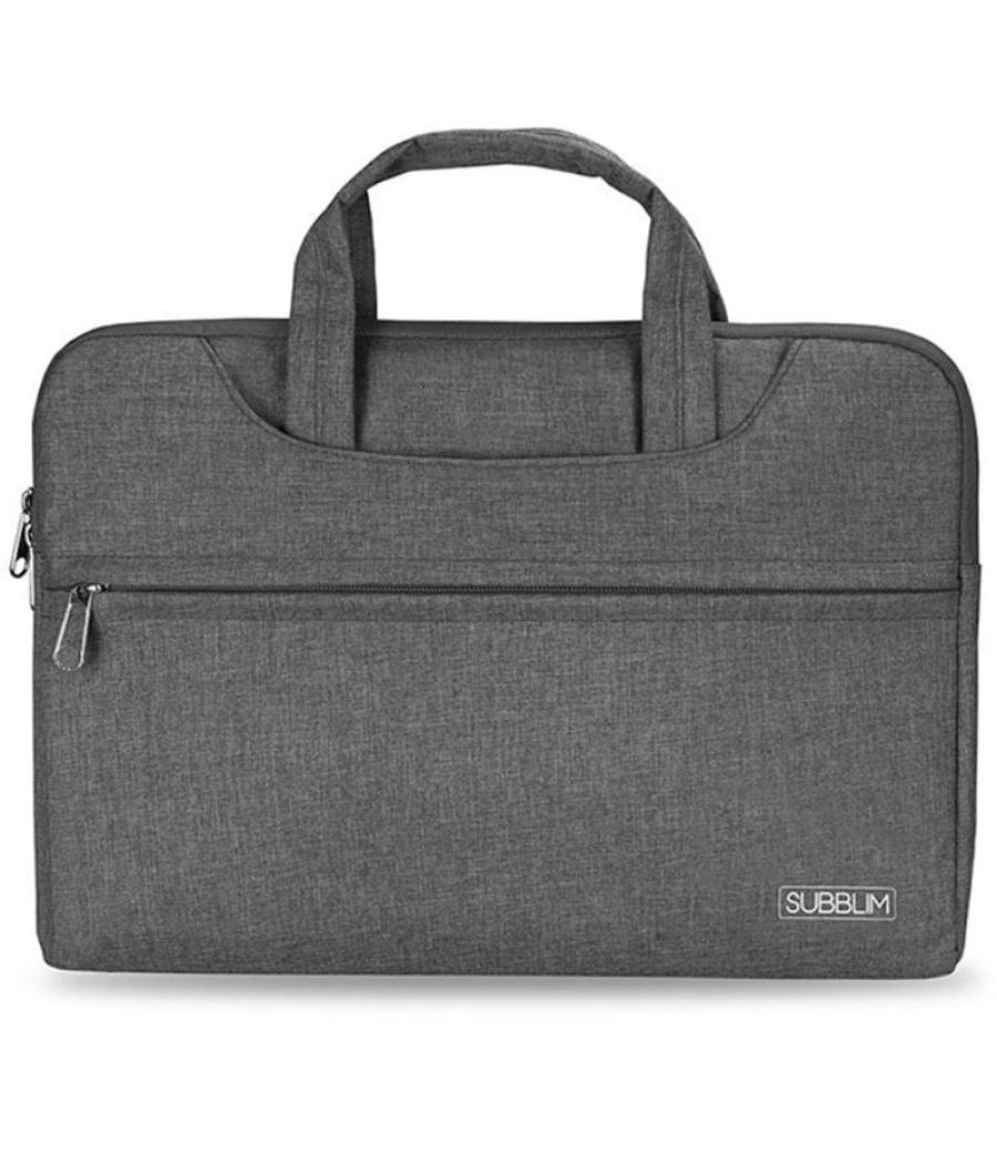 Maletín subblim business laptop sleeve para portátiles hasta 15.6'/ cinta para trolley/ gris